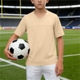thumbnail image 2 of Pretxorve Kids Boys Girls Short Sleeve Shirts Summer V Neck Solid Fast Dry Mesh Sport Uniform Tee Sizes 3-15Y, 2 of 5