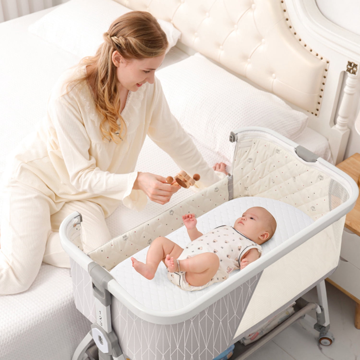 Baby Bassinet Cradle Mattress Oval 15" x 30" Foam Waterproof Padded Design