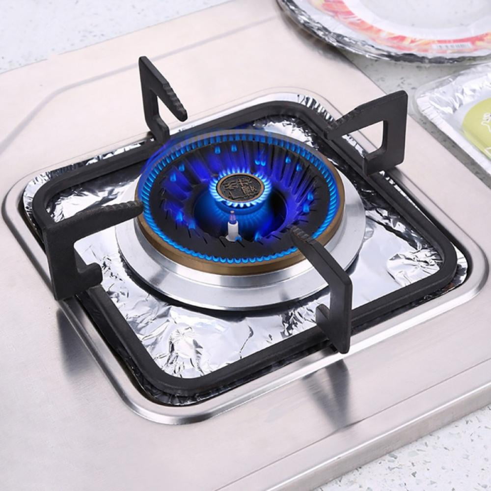 Awordone HG-RDTA-48HB Forsisco Stove Burner Covers for Gas Range Cleaning  Reusable Gas Stove Burner Liners for Gas Stove Sliver Stove Top Protector f