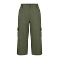 thumbnail image 7 of BLVB Capri Cargo Pants for Women High Waisted Pull on Elastic Waist Stretch Twill Capris Pants Cropped Trousers with Pockets, 7 of 7