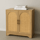 thumbnail image 1 of Sideboard buffet gabinete con 2 rattan - decor doors: a credenza almacenamiento para sala de estar, kitchen, hallway, dining room, y entrada in natural finish, 1 of 8