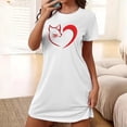 thumbnail image 1 of Camisón corto de talla grande para mujer, camisón de manga corta con estampado de pecho a la moda, camisón para mujer, 1 of 5