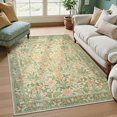 thumbnail image 4 of Wonnitar 5x7 Butterfly Washable Living Room Rug, Ultra Thin Soft Grass Green Boho Rugs for Bedroom, Non Slip Floral Carpet for Nursery Playroom, 4 of 7