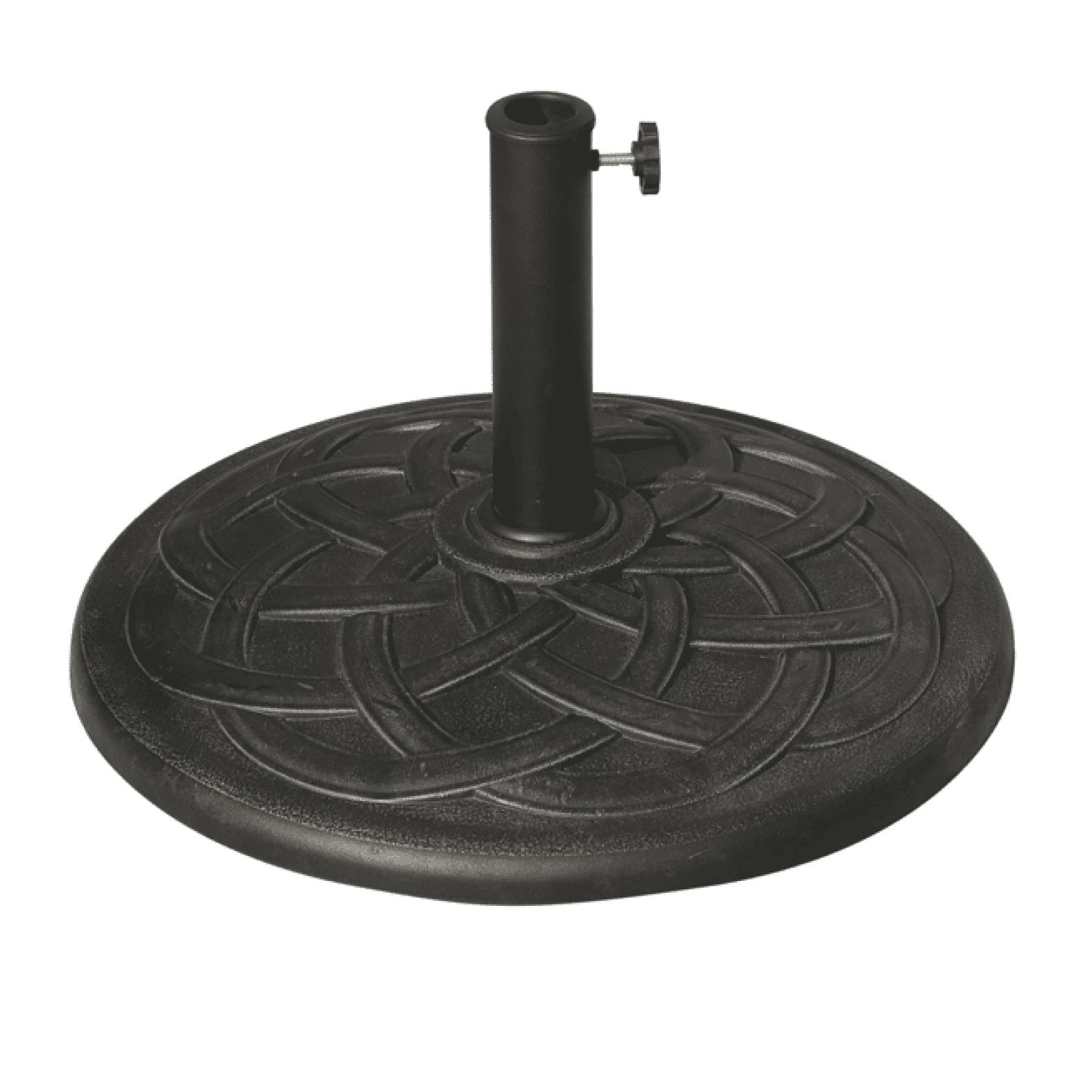 Outdoor Umbrella Base - 21.5" Resin Patio Umbrella Stand - Fits 1.5" & 1.89" Poles - Bronze/Black - Heavy Duty 44 lbs - Hand Turn Knob