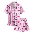 thumbnail image 4 of FYDUU Girls Pajamas Children's Halloween Pajama Set 2 Piece Short Sleeve Button Down Shirt and Shorts Soft Sleepwear Outfit 8-9 Years, 4 of 4