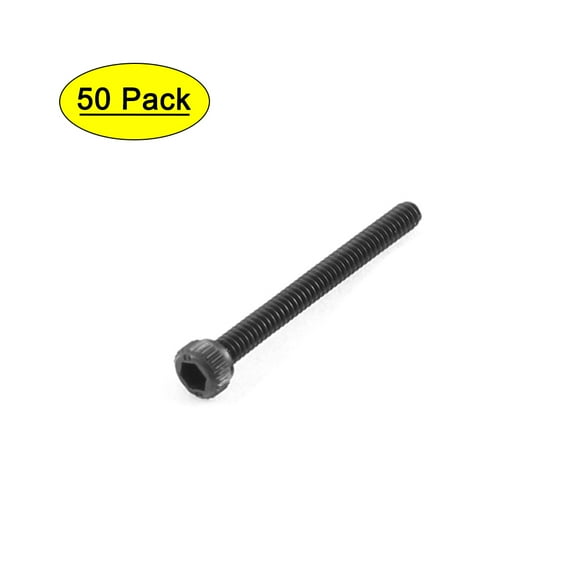 Uxcell M1.6 x 16mm Alloy Steel Hex Bolt Socket Head Cap Machine Screw Black (50-pack)