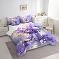 thumbnail image 3 of Homewish Chic Flower 7-Piece Twin Bedding Sets,Purple Bowtie Ribbon Bedding Comforter Set,Cartoon Daisy Floral Sheet Sets For Girls Kids,Breathable Home Decor Reversible, 3 of 8