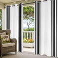 thumbnail image 3 of Black Striped Outdoor Curtains for Patio Waterproof,Windproof Privacy Curtains with Weighted Bottom,Modern White Striped Abstract Art Aesthetics Outside Drapes for Picnic Garage Yard 54"x95" 2 Panel, 3 of 8