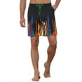 thumbnail image 5 of Unique Bargains Men's Summer Lightweight Elastic Waist Colorful Printed Board Shorts 34 Black, 5 of 5