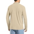 thumbnail image 6 of BVnarty Men’s Long Sleeve Collared Sun Protection Thumb Hole Raglan Pullover, Quick Dry Athletic Top for Summer Fishing & Trail Runs Beige XXL, 6 of 9