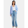 thumbnail image 2 of Time and Tru Women's High Rise Flare Jeans With Side Seam Details, 32" Inseam, Sizes 0-20, 2 of 5