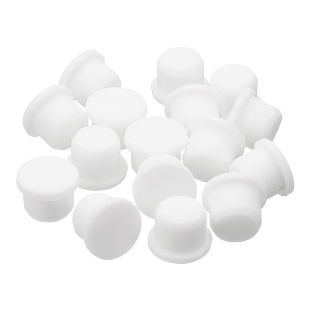 Uxcell 32Pcs White Rubber Stopper, 13.5mm Plug Holes for 13-13.3mm/0.51-0.52" Hole