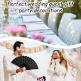 thumbnail image 5 of 80 Pcs Wedding Folding Hand Fans Bulk Silk Fabric Chinese Handheld Foldable Clack Fans with Plastic Ribs for Party, Wedding Gifts, Line Dancing, Home Decorative (Black,White), 5 of 12