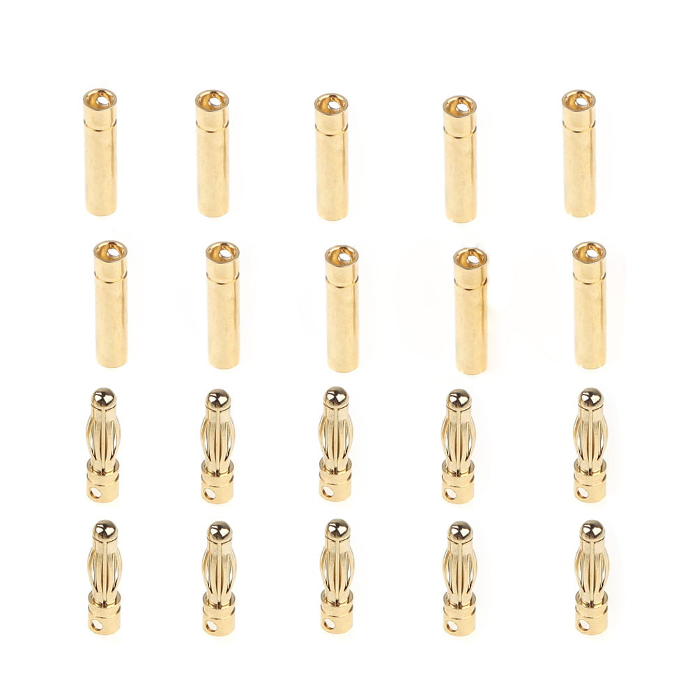 20 Pairs 4.0mm RC Battery Electronic Gold-plated Bullet Banana Plug Connectors