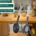 thumbnail image 3 of Stainless Steel and Nylon Complete Kitchen Utensil Set - 2 Pieces Heat Resistant,Food Safe Kitchen EssentialsMi Spoon + Noodle Spoon, 3 of 5
