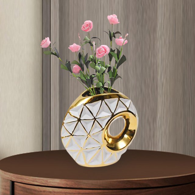 Jarrón de cerámica nórdico para decoración del hogar, jardinera de centro de mesa, adornos florales, para cocina, cena, mesa, hogar, sala de 28cmx31cm Macarena Jarrón de ceramica