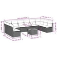 thumbnail image 2 of vidaXL 11 Piece Patio Sofa Set with Cushions Black Poly Rattan, 2 of 6