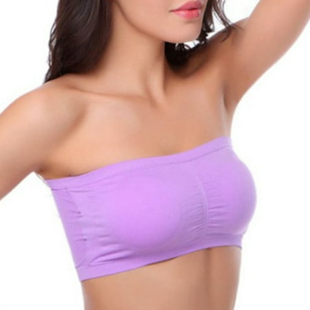 

All-Match Strapless Bandeau Bra Women s Wireless Seamless Bra Padded Bralette Bandeau Bra All-Match Strapless Wireless Seamless Bra Padded Bralette Women s Purple 2XL