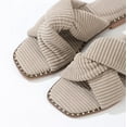 thumbnail image 4 of Roxoni Velvet Piping Flat Sandals for Women - Stylish Studs Around Outsole. Comfortable, Dressy Footware for Summer Ideal for Work, Travel, Shopping, 4 of 8