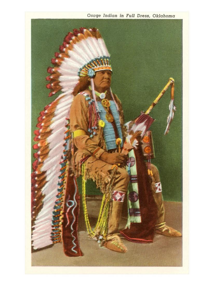 Osage Indian in Full Dress, Oklahoma Print Wall Art - Walmart.com