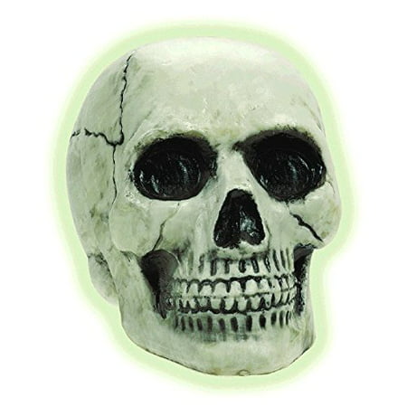 Amscan Haunted Mansion Halloween Party Glow In The Dark Skull Decoration, 8