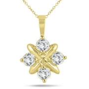 SZUL JEWELRY SZUL Women's 1 Carat TW Diamond Snowflake Pendant in 10K Yellow Gold (J-K-L Color, I2-I3 Clarity)