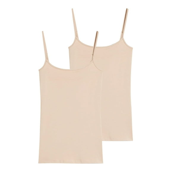 MESSUEN Womens Camisole Tank Tops Crop Tops Scoop Neck Camisole Women's Solid Fit Underlay Versatile Bottom Tank Top Blouses for Women Casual Summer Womens Shirts Beige L