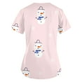 thumbnail image 3 of Tops Para Mujer, Blusa Navideña, Camisas de Moda, Manga Corta, Cuello en V, Uniforme de Trabajo, Estampado Con Bolsillo Odeerbi ODB170795, 3 of 4