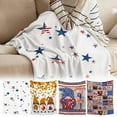 thumbnail image 3 of 4th of July Super Soft Flannel Fleece Blanket, American Flag Stars Patriotic Lightweight Blankets, Independence Day Cozy Microfiber Plush Throw Blankets for Bed Sofa Couch Camping, 27.5" x 29.5", 3 of 3