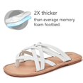 thumbnail image 3 of Sandalias Luoika para mujer, planas, anchas, blancas, 13 x W, verano, playa, 3 of 8