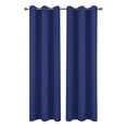 thumbnail image 1 of Langgg 2 Pcs Rideau Occultant pour Fenêtre de Maison Salon Chambre Design à Illets en Microfibre Pare-Soleil, Bleu, 1 of 7