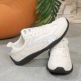 thumbnail image 7 of Domuza Women’s Retro Suede Trim Lace Up Casual Sneakers, Curved Stitch Accent Low Top Lightweight Walking Shoes with Non-Slip Grooved Rubber Outsole Beige 6.5（EU-37）, 7 of 7