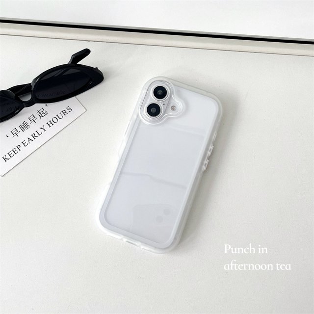 Clear Solid Candy Color Air Cushion Bumper Phone Case For iPhone 16 15 14 13 12 11 Pro Max Plus X XR XsMax Soft TPU Full Cover Clear For iPhone 16ProMax
