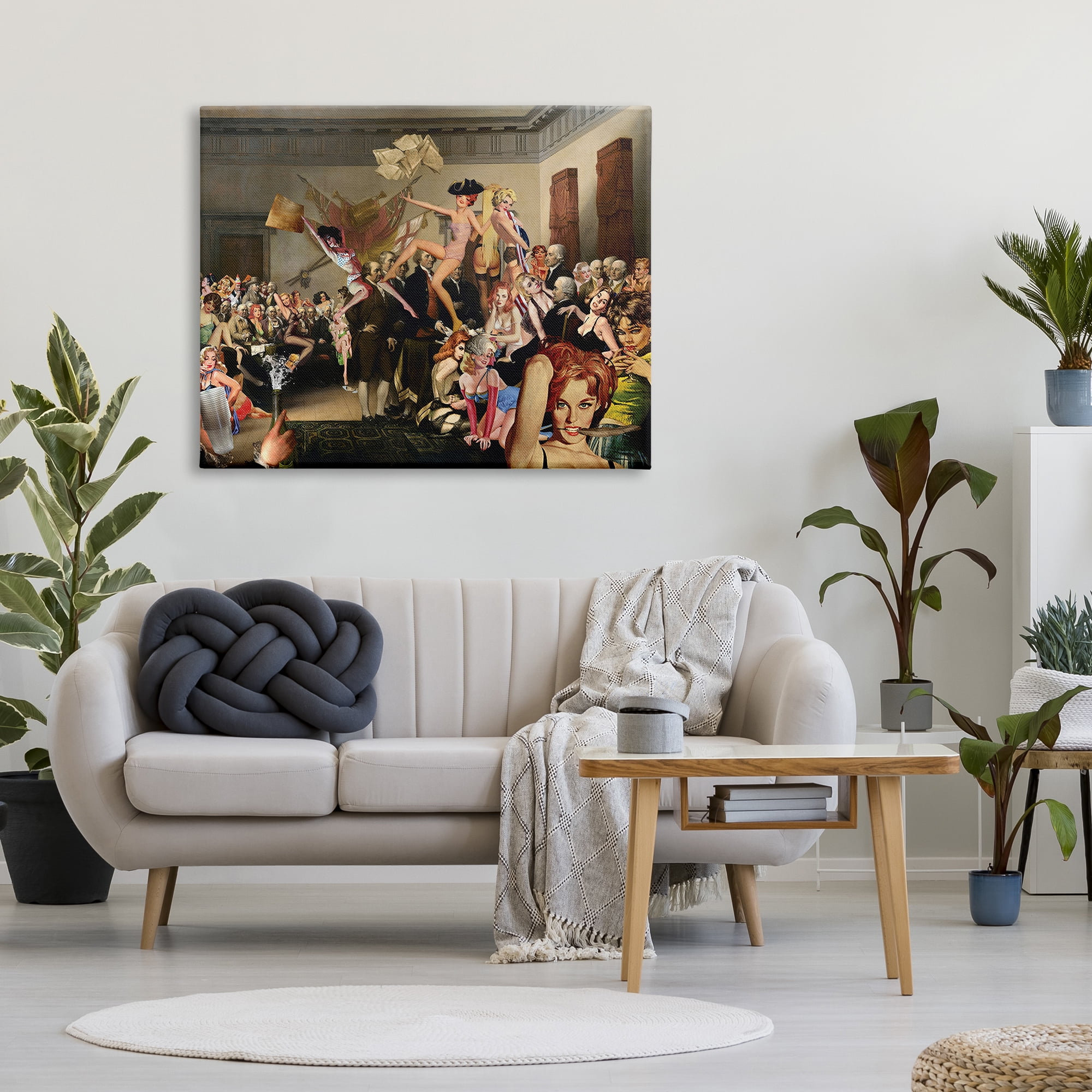 Stupell Industries Classic Painting Collage Novelty Painting Gallery Wrapped Canvas Art Print Wall Art, 48 x 36