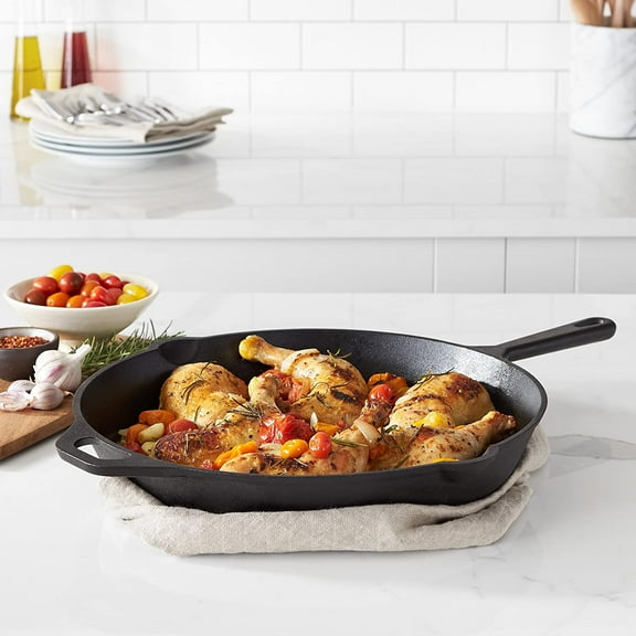 Pre-Seasoned Cast Iron Skillet, 15-Inch, Black