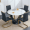 Black, variant on SUDICA 5-Piece Round Faux Marble Dining Table Set, 48" Gold Base Table with 4 Black PU Leather Chairs for Kitchen or Dining Room