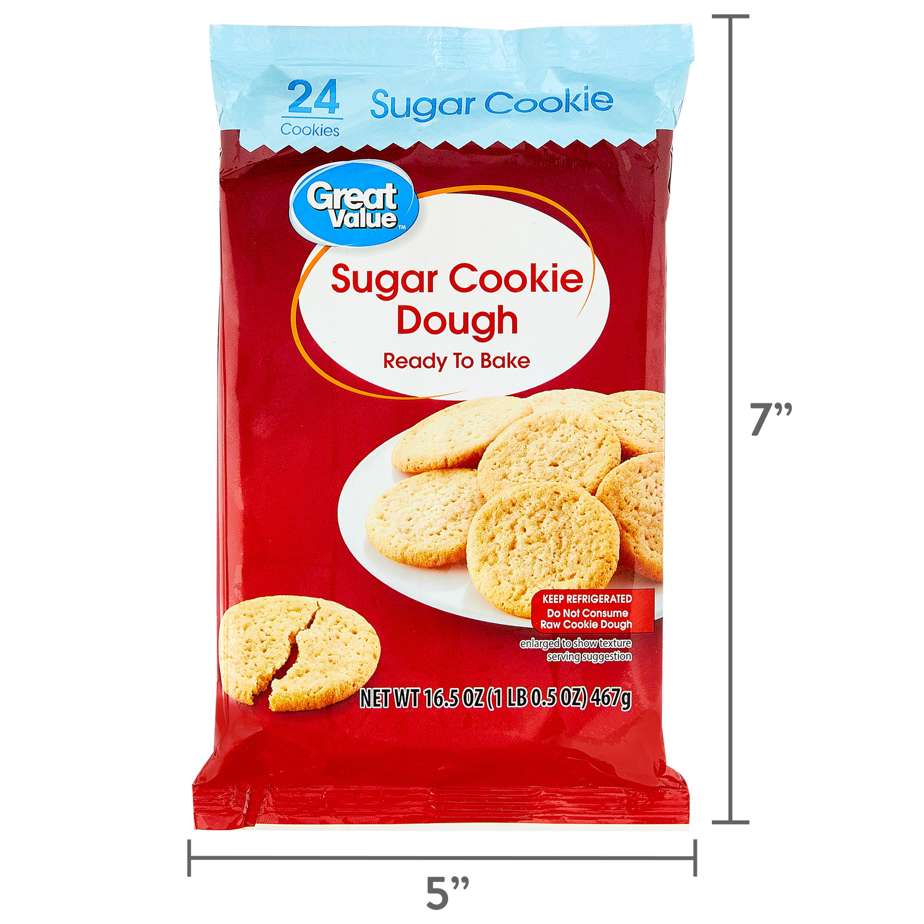 Great Value Ready to Bake Sugar Cookie Dough, 16.5 oz