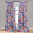thumbnail image 2 of Floral Design Window Curtains, Psychedelic Vibes Flowers Vintage Watercolor Drawn on Grunge Back, Lightweight Decor 2-Panel Set with Rod Pocket, Pair of - 28"x95", Violet Deep Sky Blue, by Ambesonne, 2 of 3