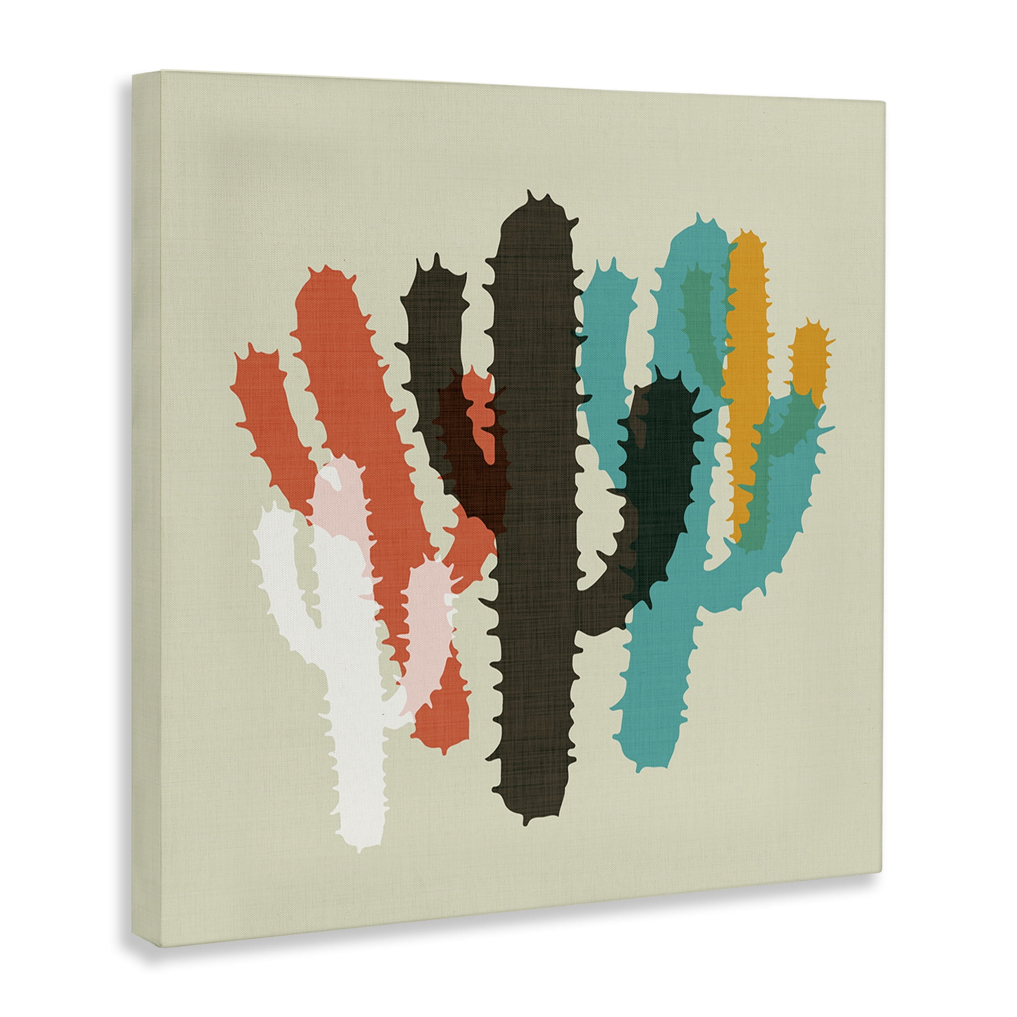 Stupell Industries Overlapping Cactus Pattern Botanical & Floral Painting Gallery Wrapped Canvas Art Print Wall Art, 30 x 30