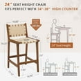 thumbnail image 6 of Dycanpo 26” Bar Stools Set of 4, Faux Leather Woven for Home Kitchen, Beige, 6 of 7