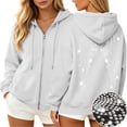 thumbnail image 2 of Enjoytime Zip Up Hoodie Women Back Print Long Sleeve Sweatshirt Fall Winter Fashion Trendy Casual Jacket with Pockets, 2 of 7