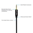 thumbnail image 4 of Nyrius Premium Grade 3.5mm Auxiliary Audio Cable (3 Feet) with Tangle Free Braided Protective Shielding & Gold Plated Step Down Connector for Smartphones, Tablets, Home Stereo, Car Audio (AC03)., 4 of 6