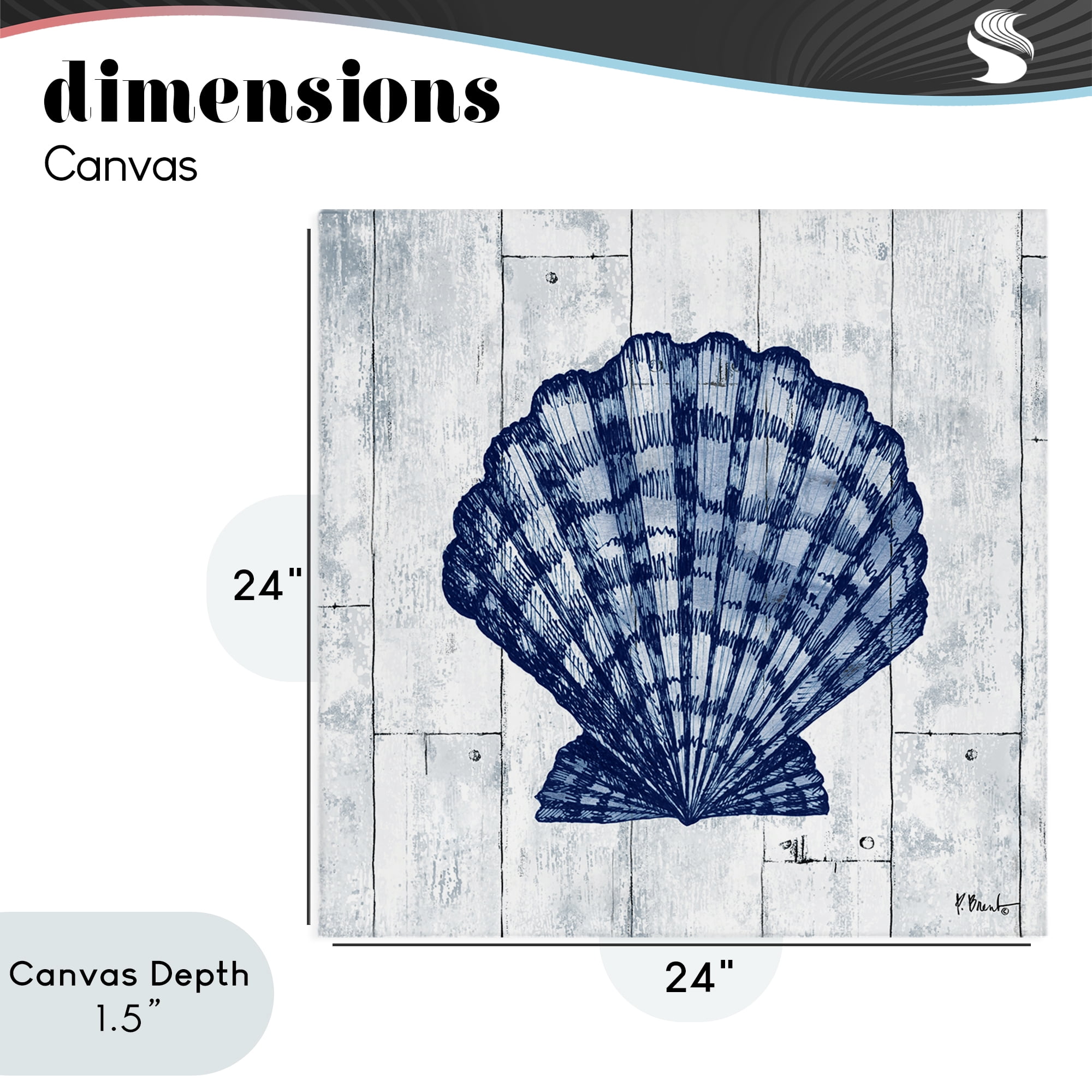 Stupell Industries Coastal Timberland Scallop Canvas Wall Art, design by Paul Brent