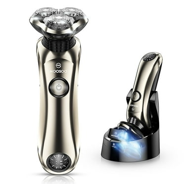 MOOSOO Electric Shaver with Clean Station, Wet Dry Electric Razors for Men, Shaver with Pop-up Trimmer