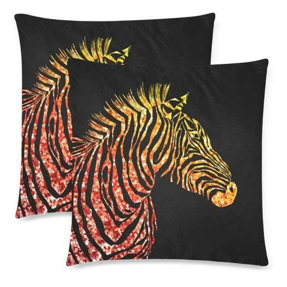 YUSDECOR Animal Zebra Pillowcase Pillow Protector Cushion Cover 18x18 inch,Set of 2