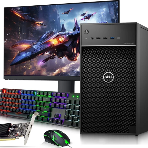 Restored Dell 3630 I5-8th Gen Tower PC | Intel Core i5-8500 | 16GB DDR4 RAM | 128GB SSD   500GB HDD| NVIDIA GTX 1030 |Built in Wifi | 22" LED Monitor | RGB Keyboard & Mouse | Windows 11 Pro (Refurbished)