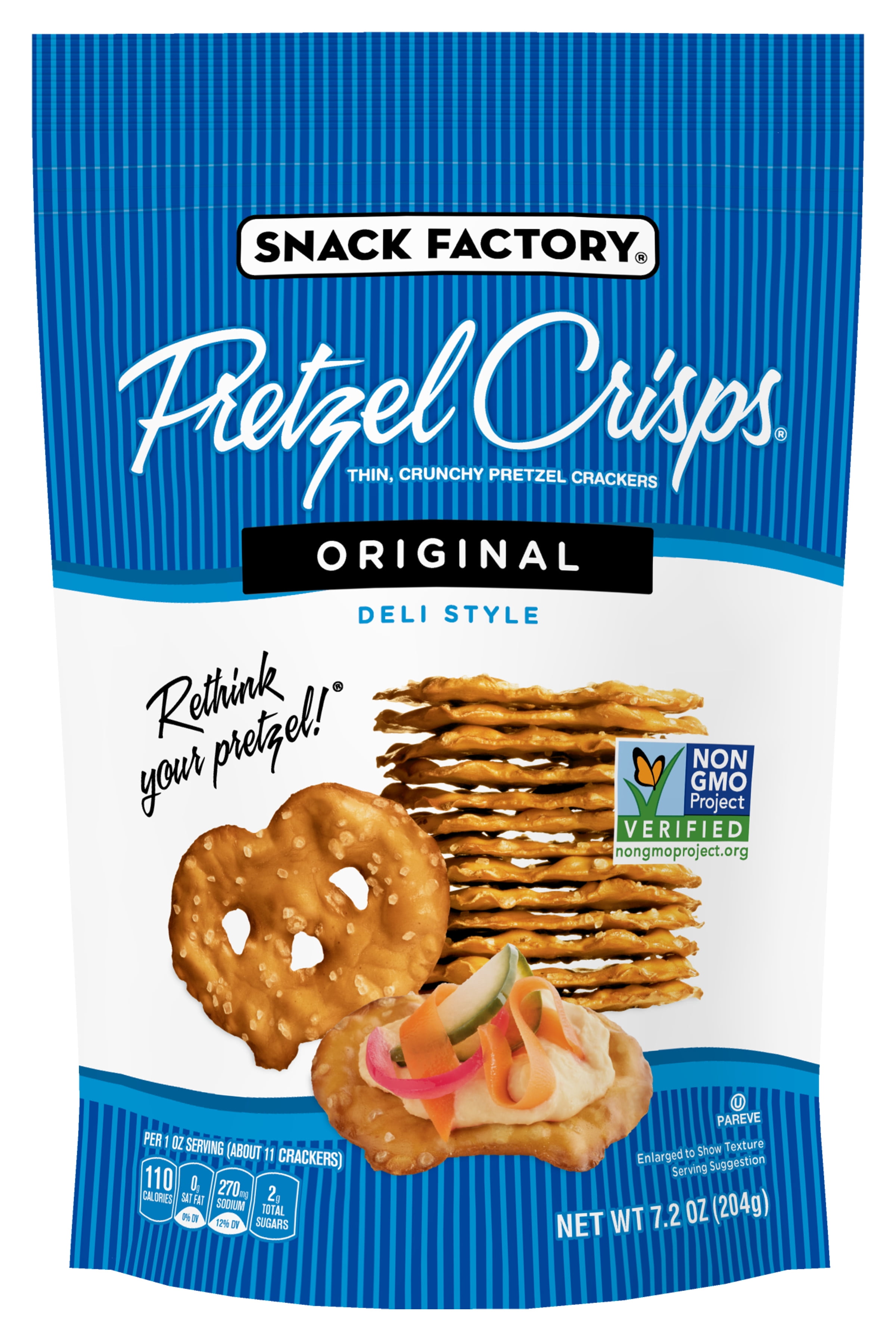Snack Factory Pretzel Crisps Original Flavor, 7.2 Oz