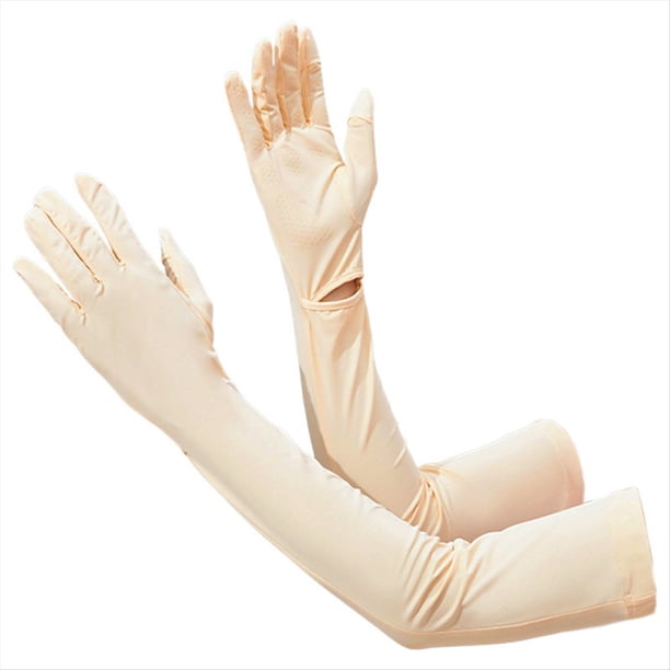 Guantes Largos de Protección Solar UV para Mujer, Brazo con Pantalla Táctil, Guantes para Conducir Al Sol, UPF 50+ para Deportes Al Aire Libre, Ciclismo, Color de Piel