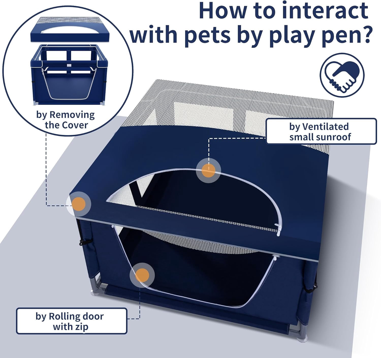 42 × 42 inch Dog Playpen with Pee Pad, Soft Puppy Playpen, 25 Height Pet Playpen for Small Dogs and Small Animals, Dog Fence Indoor, Play Yard with Zipper Door