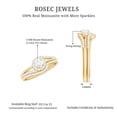 thumbnail image 6 of Minimal Moissanite Bridal Ring Set with Enhancer (0.75 CT, D-VS1 Quality), 10K Yellow Gold, US 3.25, 6 of 7
